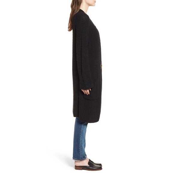 Madewell Waffle Stitch Black Sweater Coat Cotton, Polyamide, Wool Blend … - Picture 7 of 10